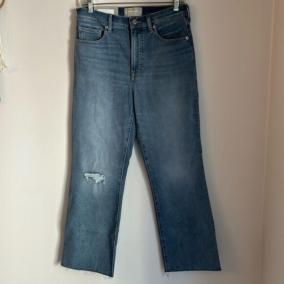 Everlane Women’s The Kick Bootcut distressed medium wash Jean size 30 NWT! - Picture 1 of 13